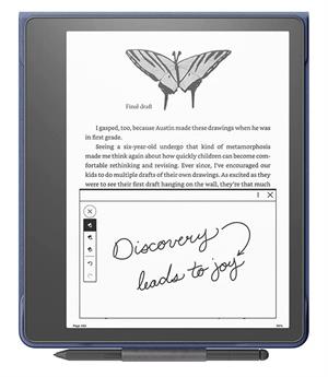 eBookReader Amazon Kindle Scribe premium læder cover grå  inde i